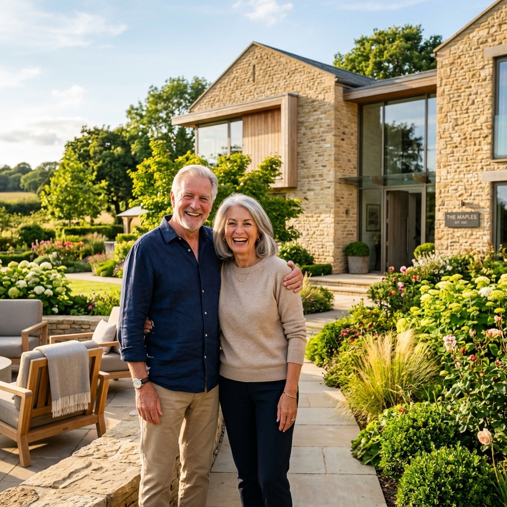 Couple senior et leur maison