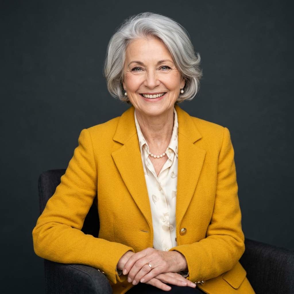 Dame senior chez elle